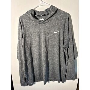 Nike Swim Dri-fit upf 40+ Pullover Hoodie Gray Long Sleeve Performance Shirt XL